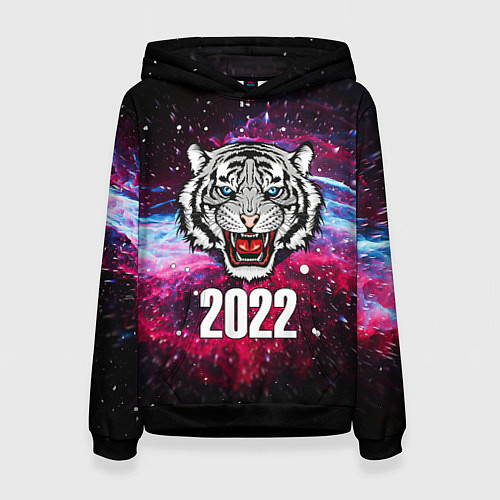 Женская толстовка ЧЁРНЫЙ ТИГР НОВЫЙ ГОД 2022 GRAY TIGER NEW YEAR / 3D-Черный – фото 1