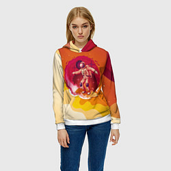 Толстовка-худи женская Космический скейтборд, цвет: 3D-белый — фото 2