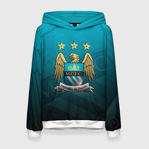 Женская толстовка Manchester City Teal Themme / 3D-Белый – фото 1