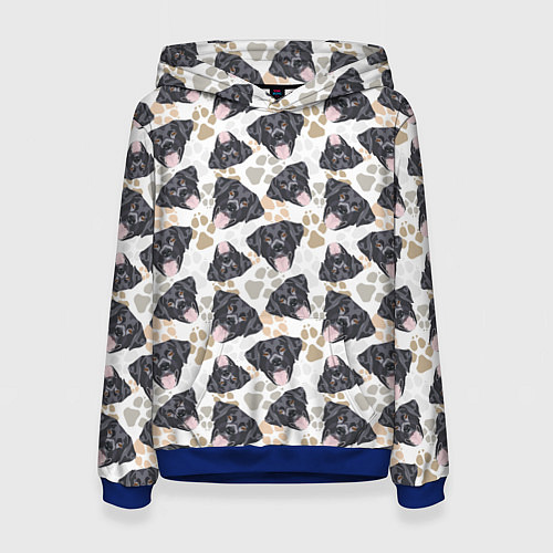 Женская толстовка Лабрадор чёрный / 3D-Синий – фото 1