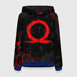 Толстовка-худи женская GOD OF WAR CRATOS LOGO, цвет: 3D-синий