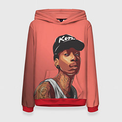 Толстовка-худи женская Wiz Khalifa Art, цвет: 3D-красный