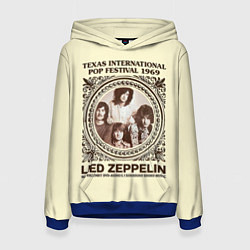 Толстовка-худи женская Led Zeppelin - Texas International Pop Festival 19, цвет: 3D-синий