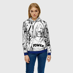 Толстовка-худи женская Power - Chainsaw-Man, цвет: 3D-синий — фото 2