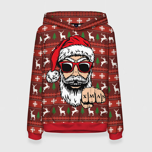 Женская толстовка Bad Santa Плохой Санта / 3D-Красный – фото 1