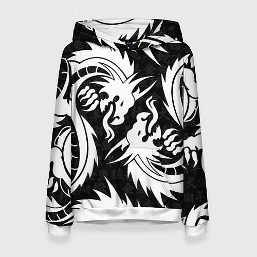 Женская толстовка УЗОР ИЗ БЕЛЫХ ДРАКОНОВ WHITE DRAGON TOKYO / 3D-Белый – фото 1