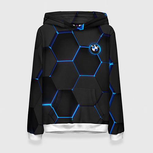 Женская толстовка BMW blue neon theme / 3D-Белый – фото 1