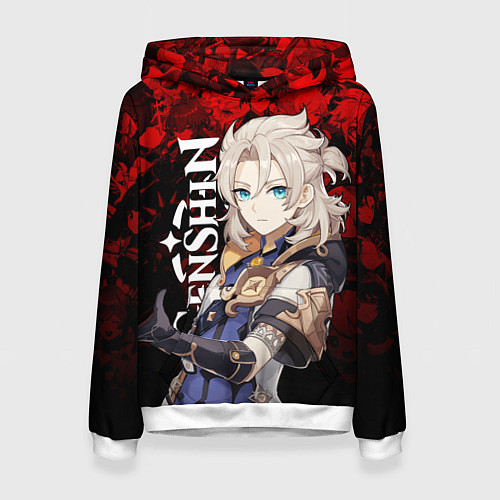 Женская толстовка ГЕНШИН ИМПАКТ АЛЬБЕДО GENSHIN IMPACT ALBEDO / 3D-Белый – фото 1