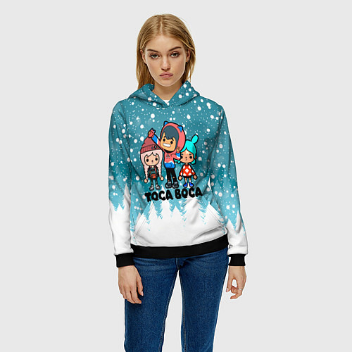 Женская толстовка Новогодний Toca Boca / 3D-Черный – фото 3