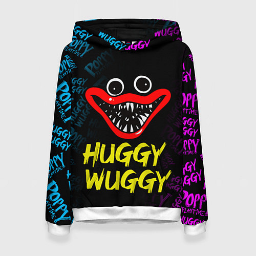 Женская толстовка POPPY PLAYTIME ПОППИ ПЛЕЙТАЙМ ХАГГИ ВАГГИ NEON НЕО / 3D-Белый – фото 1