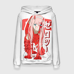 Толстовка-худи женская Zero Two - Darling in the Franxx, цвет: 3D-белый