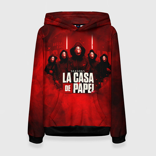 Женская толстовка БУМАЖНЫЙ ДОМ - LA CASA DE PAPEL - BELLA CIAO / 3D-Черный – фото 1