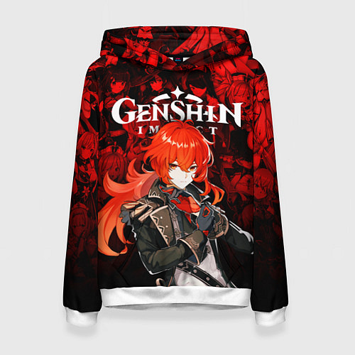 Женская толстовка GENSHIN IMPACT DILUC ГЕНШИН ИМПАКТ ДИЛЮК / 3D-Белый – фото 1