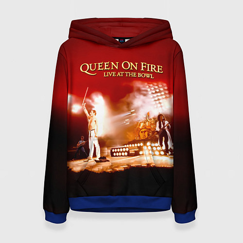 Женская толстовка Queen on Fire - Live at the Bowl / 3D-Синий – фото 1