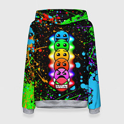 Толстовка-худи женская Geometry Dash: Splashes of Paint, цвет: 3D-меланж