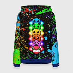 Толстовка-худи женская Geometry Dash: Splashes of Paint, цвет: 3D-синий
