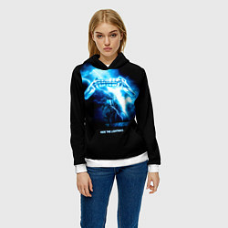 Толстовка-худи женская Ride the Lightning Metallica, цвет: 3D-белый — фото 2