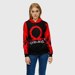 Толстовка-худи женская GOD OF WAR КРАТОС ЛОГО, цвет: 3D-черный — фото 2