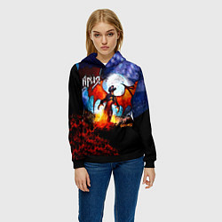 Толстовка-худи женская Феникс - Ария, цвет: 3D-черный — фото 2