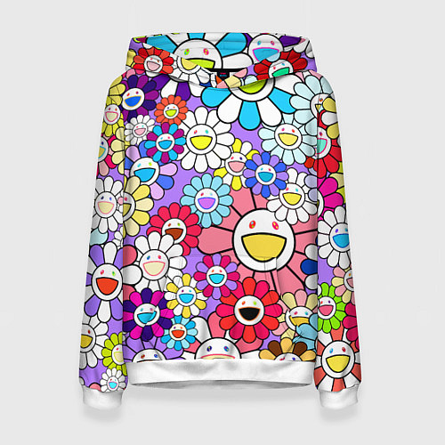 Женская толстовка Цветы Takashi Murakami / 3D-Белый – фото 1