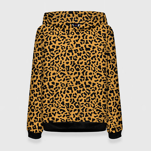 Женская толстовка Леопард Leopard / 3D-Черный – фото 1