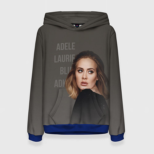 Женская толстовка Взгляд Адель / 3D-Синий – фото 1
