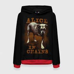 Толстовка-худи женская Alice in chains Dog, цвет: 3D-красный