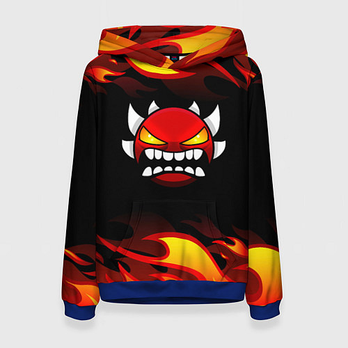 Женская толстовка Geometry Dash Fire / 3D-Синий – фото 1