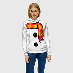 Толстовка-худи женская Snowman Outfit, цвет: 3D-белый — фото 2