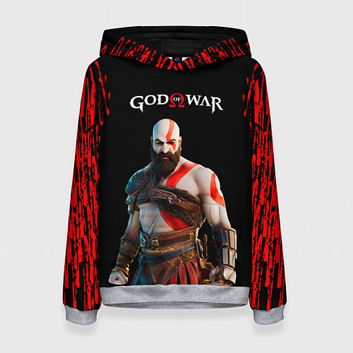 Женская толстовка God of War красные разводы / 3D-Меланж – фото 1