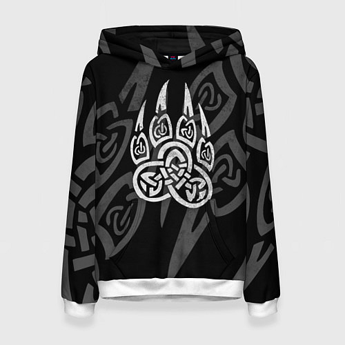 Женская толстовка ПЕЧАТЬ ВЕЛЕСА КОГТИ БЕЛЫЕ / 3D-Белый – фото 1