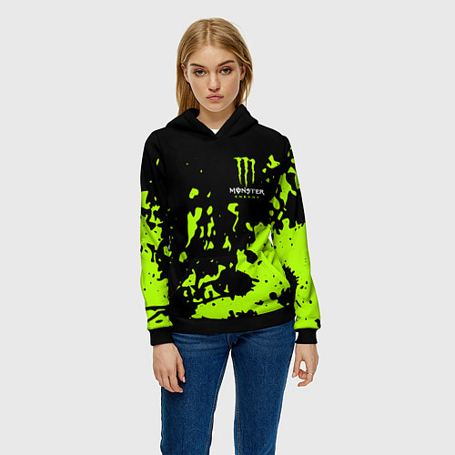Женская толстовка Monster Energy green / 3D-Черный – фото 3