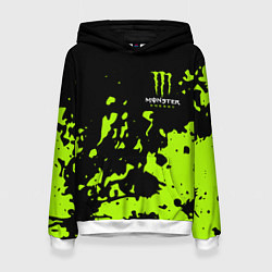 Толстовка-худи женская Monster Energy green, цвет: 3D-белый