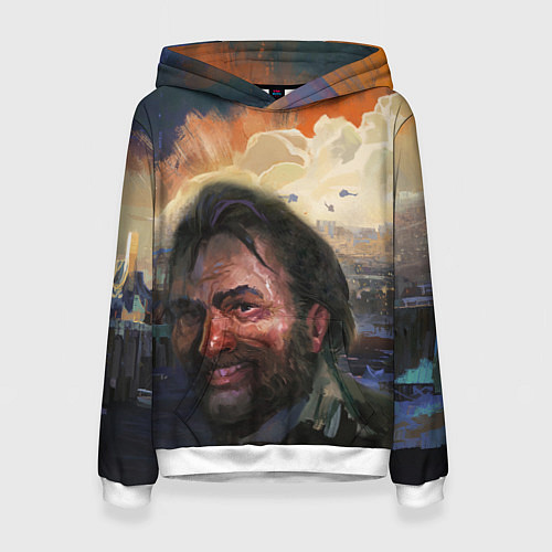 Женская толстовка Disco Elysium Harrier Du Bois / 3D-Белый – фото 1