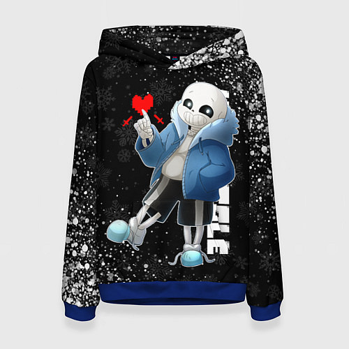 Женская толстовка НОВОГОДНИЙ САНС UNDERTALE НОВЫЙ ГОД / 3D-Синий – фото 1