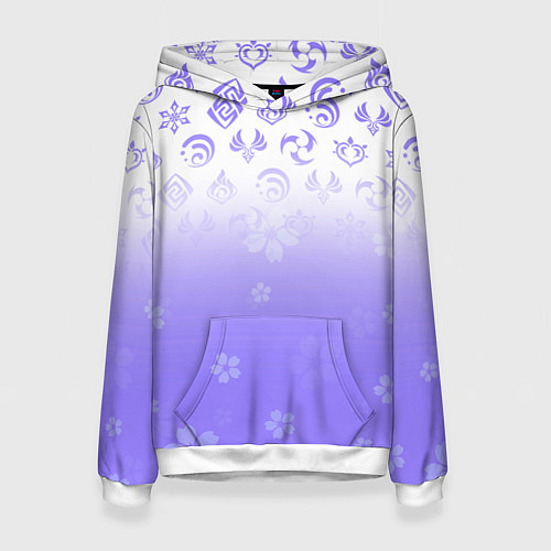 Женская толстовка GENSHIN IMPACT SYMBOL PATTERN SAKURA САКУРА / 3D-Белый – фото 1