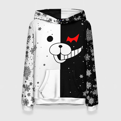 Женская толстовка НОВОГОДНИЙ МОНОКУМА ЧЁРНО БЕЛЫЙ НОВЫЙ ГОД 2022 / 3D-Белый – фото 1