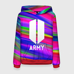 Толстовка-худи женская BTS ARMY RAIBOW, цвет: 3D-красный