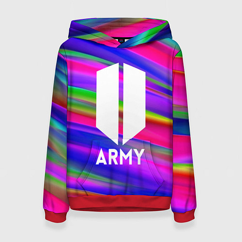 Женская толстовка BTS ARMY RAIBOW / 3D-Красный – фото 1