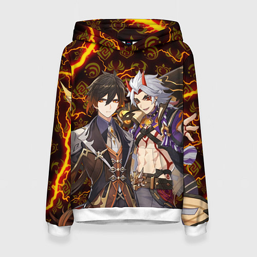 Женская толстовка ЧЖУН ЛИ И ИТТО АРАТАКИ ГЕНШИН ИМПАКТ GENSHIN IMPAC / 3D-Белый – фото 1