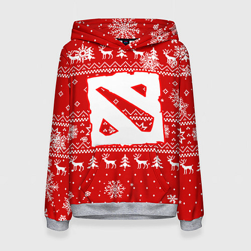 Женская толстовка НОВОГОДНИЙ СВИТЕР ДОТА 2 НОВЫЙ ГОД 2022 / 3D-Меланж – фото 1