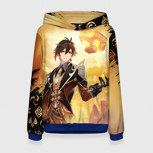 Женская толстовка ЧЖУН ЛИ ОРДЕР ГЕНШИН ИМПАКТ / 3D-Синий – фото 1