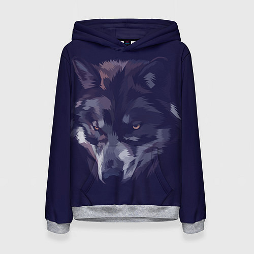 Женская толстовка Одинокий волк в ожидании / 3D-Меланж – фото 1