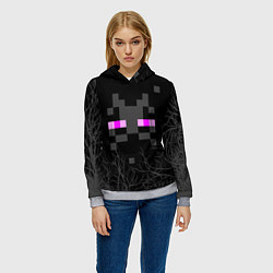 Толстовка-худи женская ЭНДЕРМЕН МАЙНКРАФТ MINECRAFT, цвет: 3D-меланж — фото 2