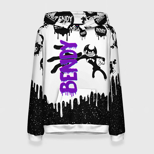 Женская толстовка Бенди длинная рука Bendy / 3D-Белый – фото 1
