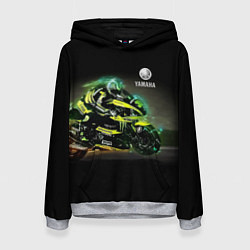 Толстовка-худи женская YAMAHA - famous racing team!, цвет: 3D-меланж