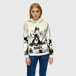 Толстовка-худи женская Малыш Бенди, цвет: 3D-белый — фото 2