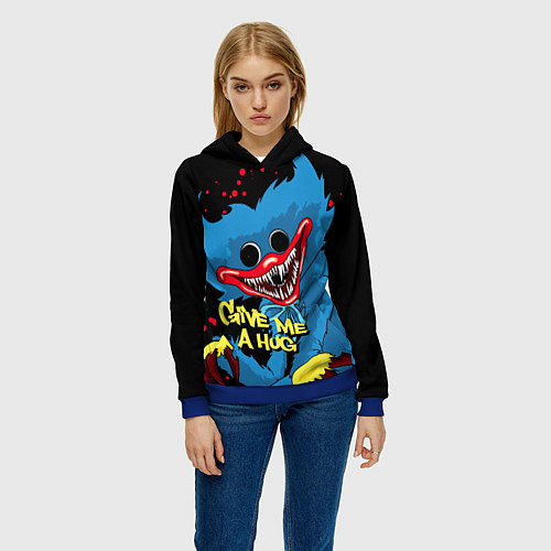 Женская толстовка Huggy Wuggy - Poppy Playtime / 3D-Синий – фото 3