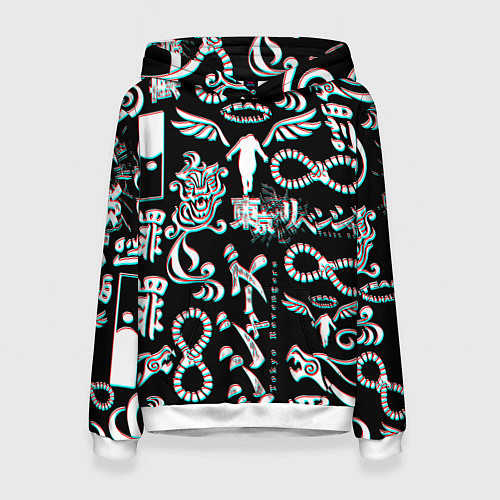 Женская толстовка ТОКИЙСКИЕ МСТИТЕЛИ ГЛИТЧ, GLITCH / 3D-Белый – фото 1