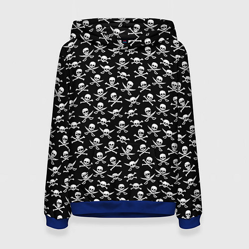 Женская толстовка Roger skull / 3D-Синий – фото 1